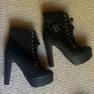 Black High Heel Ankle Boots